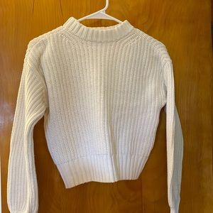 White mock neck sweater